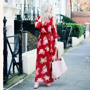 Just Fab Women's Floral Dress Long Sleeve- NWOT